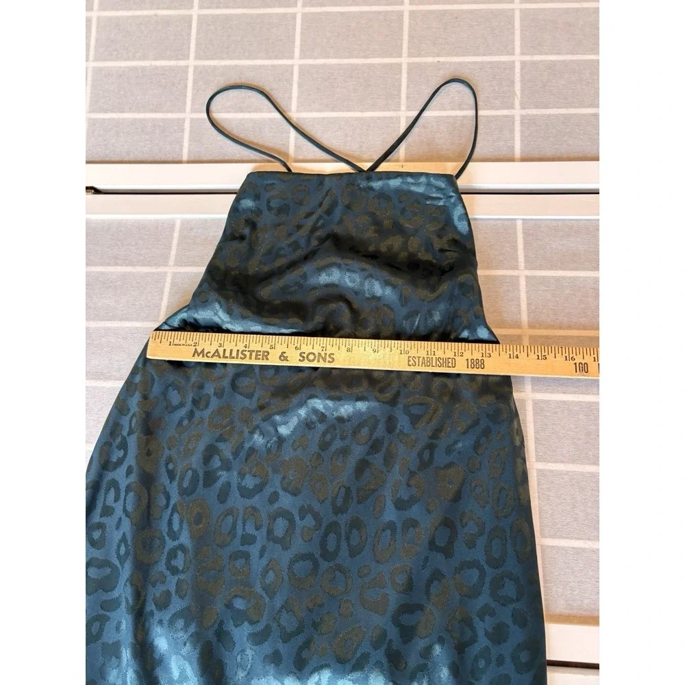 NWT Lush Satin Slip Strappy Back Emerald Green Graduation Dress‎ Women Sz M